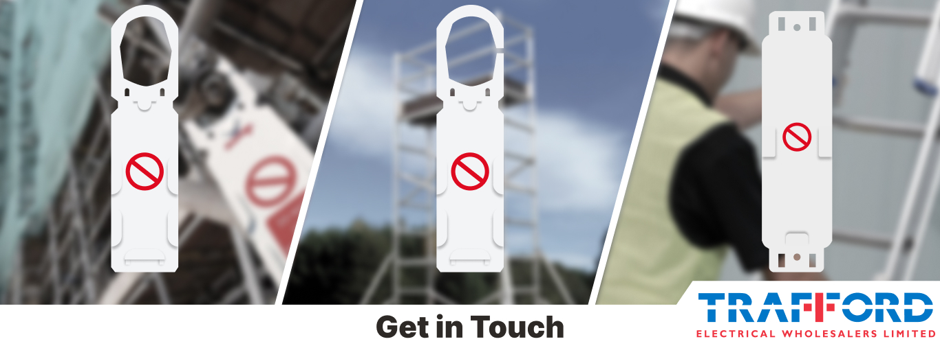 Safety tag kits with text below reading 'get in touch'